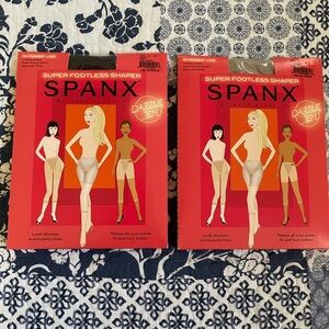SPANX Super Footless Shaper, size C, color black - price is for both pair